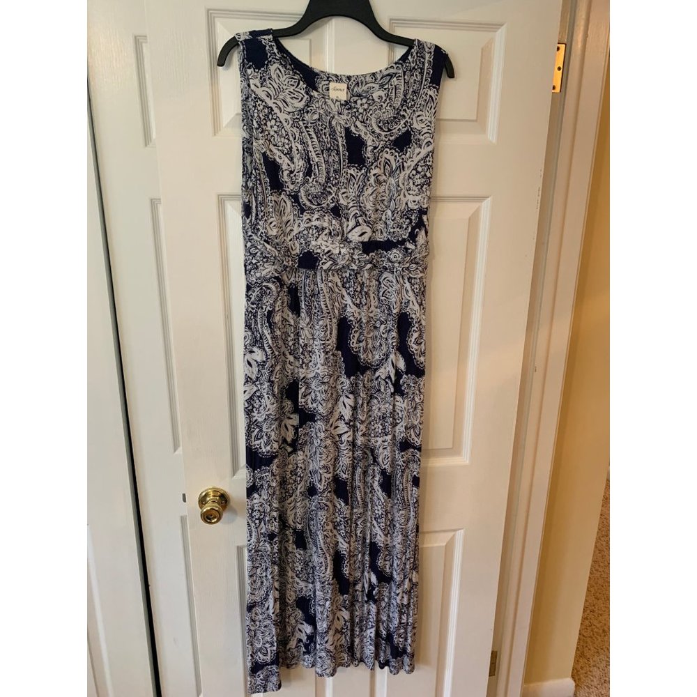 Soma Black & White Floral Sleeveless Flared Maxi Dress Extra Large